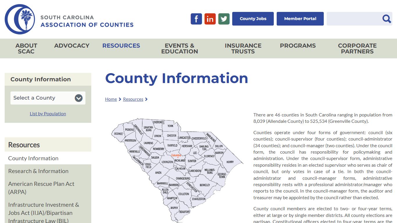 County Information | South Carolina Association of Counties