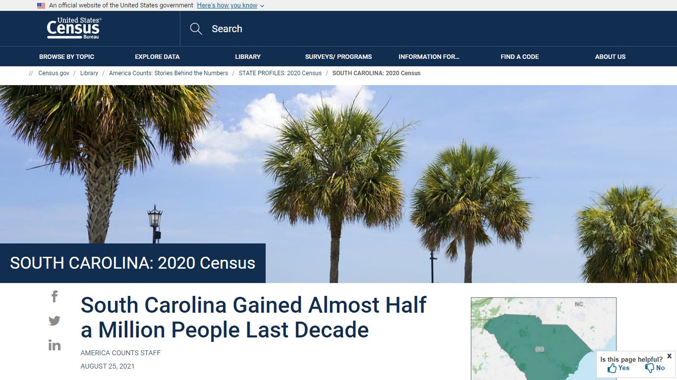 SOUTH CAROLINA: 2020 Census